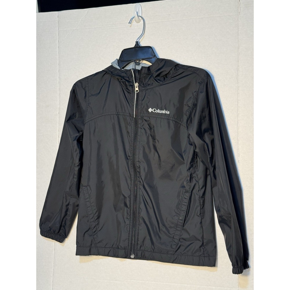 Columbia Kids/Teens Size M‎ (10-12) Black Lightweight Hooded Windbreaker Jacket